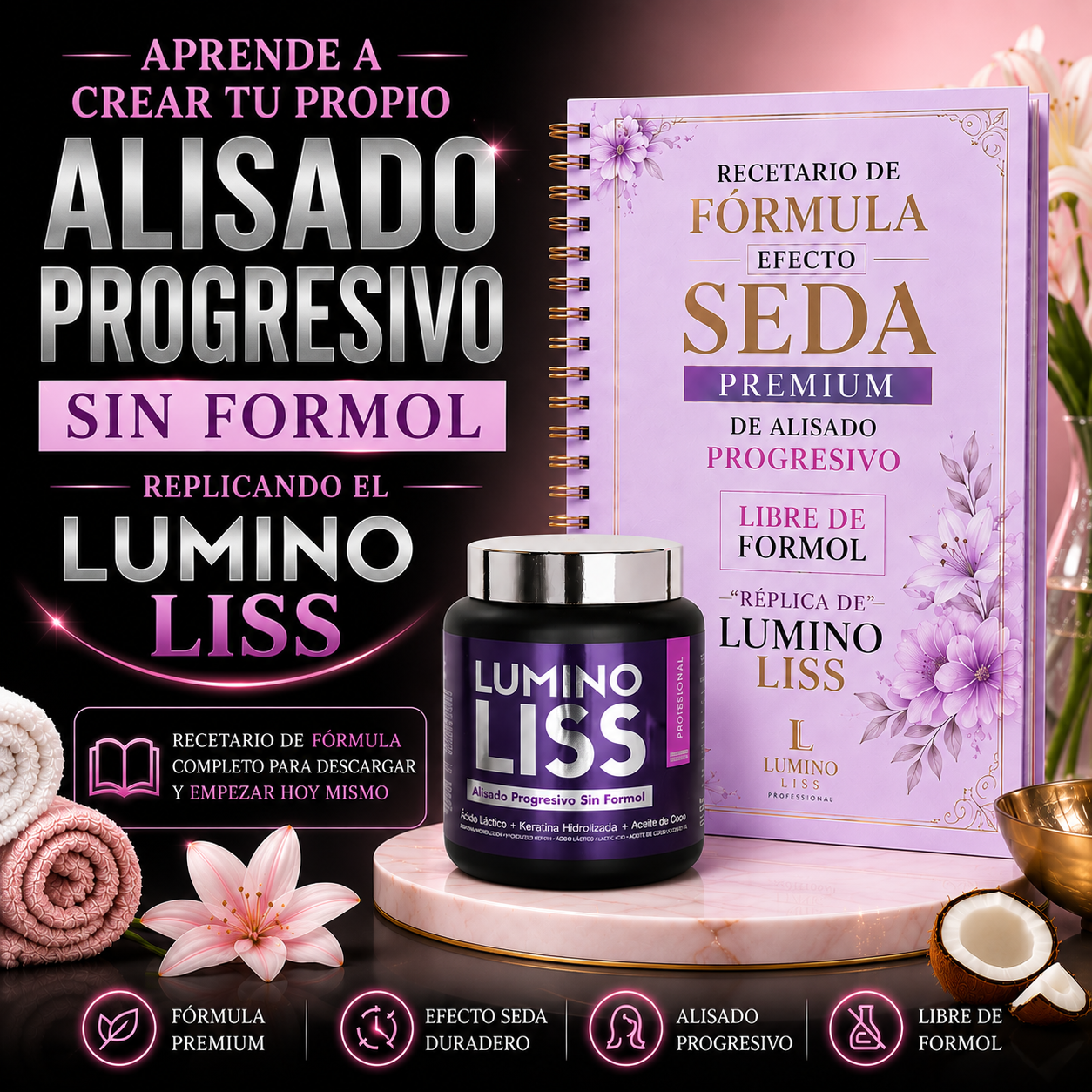 Formula Alisado en tendencia LuminoLiss"Recetario paso a paso"